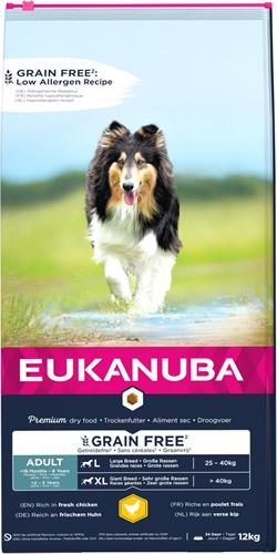 EUKANUBA Adult Large Breed Grainfree (kornfri) med kylling 12 kg